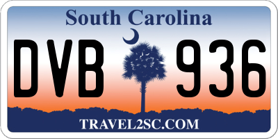 SC license plate DVB936