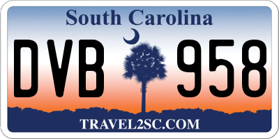 SC license plate DVB958