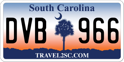 SC license plate DVB966