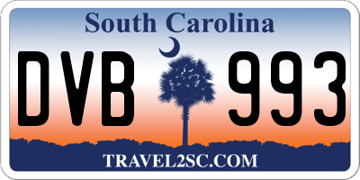 SC license plate DVB993
