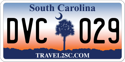 SC license plate DVC029