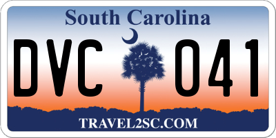 SC license plate DVC041