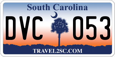 SC license plate DVC053