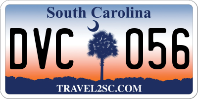 SC license plate DVC056