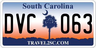 SC license plate DVC063