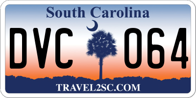 SC license plate DVC064