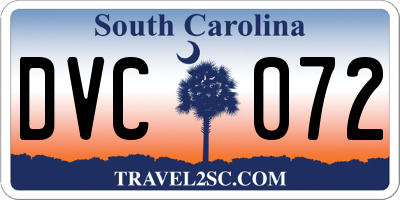 SC license plate DVC072