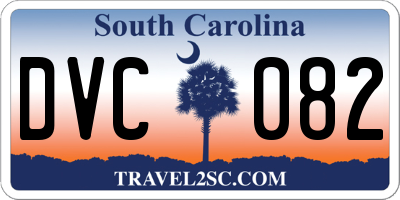 SC license plate DVC082