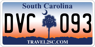 SC license plate DVC093