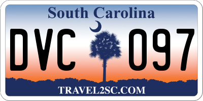 SC license plate DVC097