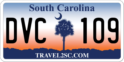 SC license plate DVC109