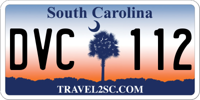 SC license plate DVC112
