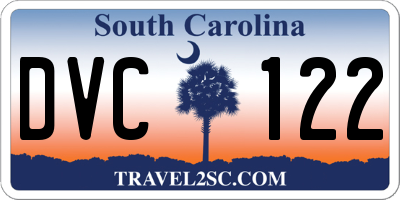 SC license plate DVC122