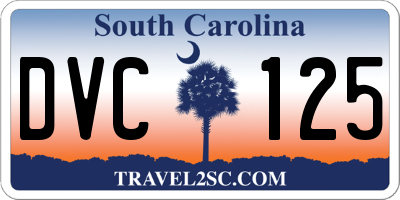 SC license plate DVC125