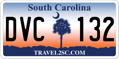 SC license plate DVC132