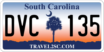 SC license plate DVC135