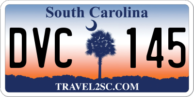 SC license plate DVC145