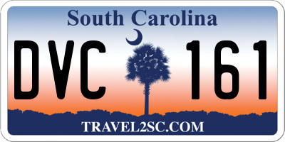 SC license plate DVC161