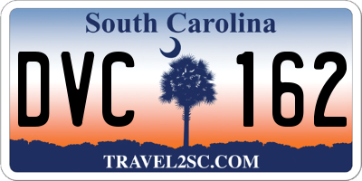 SC license plate DVC162