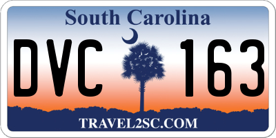 SC license plate DVC163