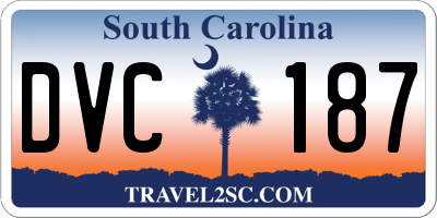 SC license plate DVC187