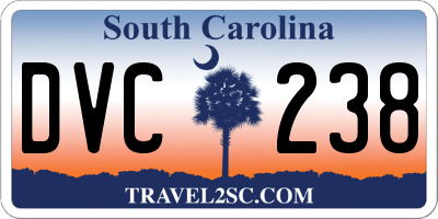 SC license plate DVC238