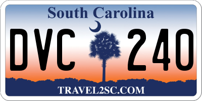SC license plate DVC240