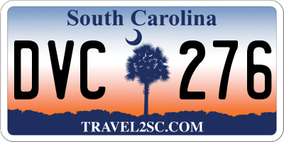 SC license plate DVC276