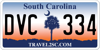 SC license plate DVC334