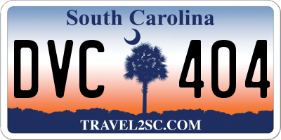 SC license plate DVC404