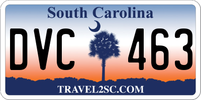 SC license plate DVC463