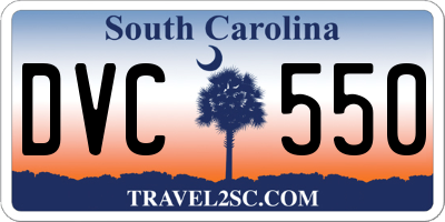 SC license plate DVC550