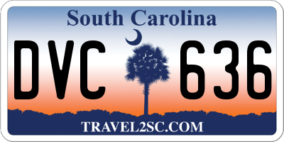 SC license plate DVC636