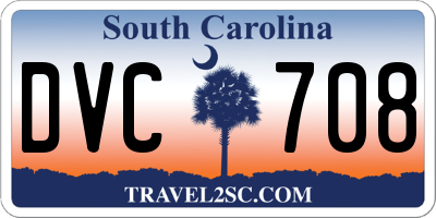 SC license plate DVC708