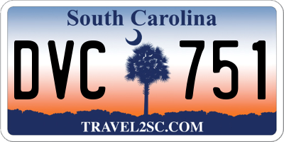 SC license plate DVC751
