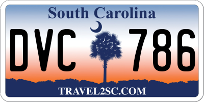 SC license plate DVC786