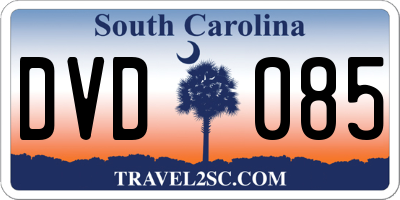 SC license plate DVD085
