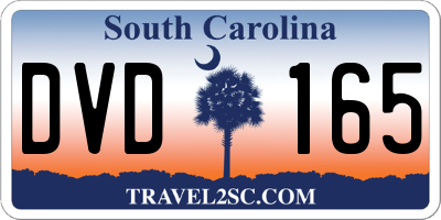 SC license plate DVD165