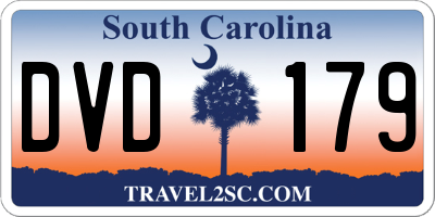 SC license plate DVD179
