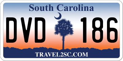 SC license plate DVD186