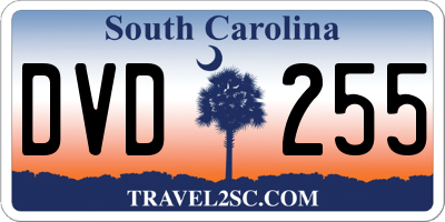 SC license plate DVD255