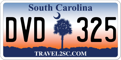 SC license plate DVD325