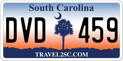 SC license plate DVD459