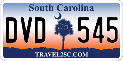 SC license plate DVD545