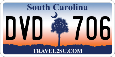 SC license plate DVD706