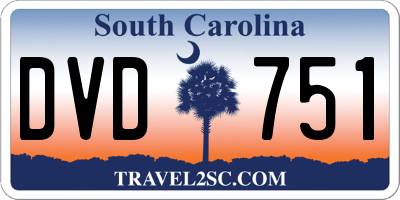 SC license plate DVD751