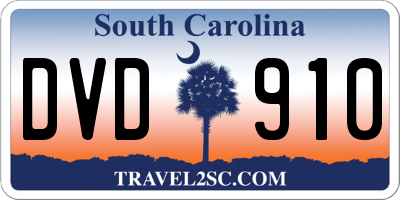 SC license plate DVD910