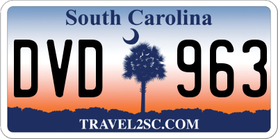 SC license plate DVD963