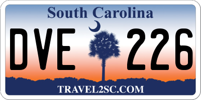 SC license plate DVE226