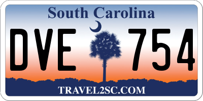 SC license plate DVE754